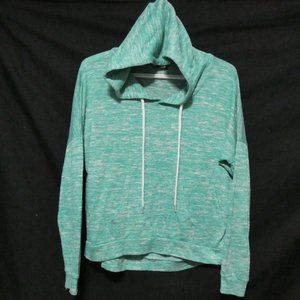 SWS, small, cropped knit hooded pullover sweater, kangaroo pockets, GUC